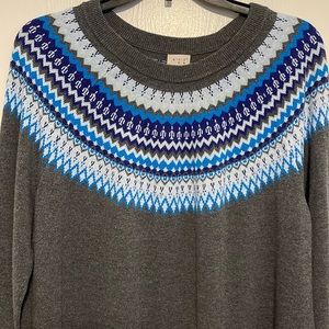 A New Day Fair Isle Crew Neck Sweater XL